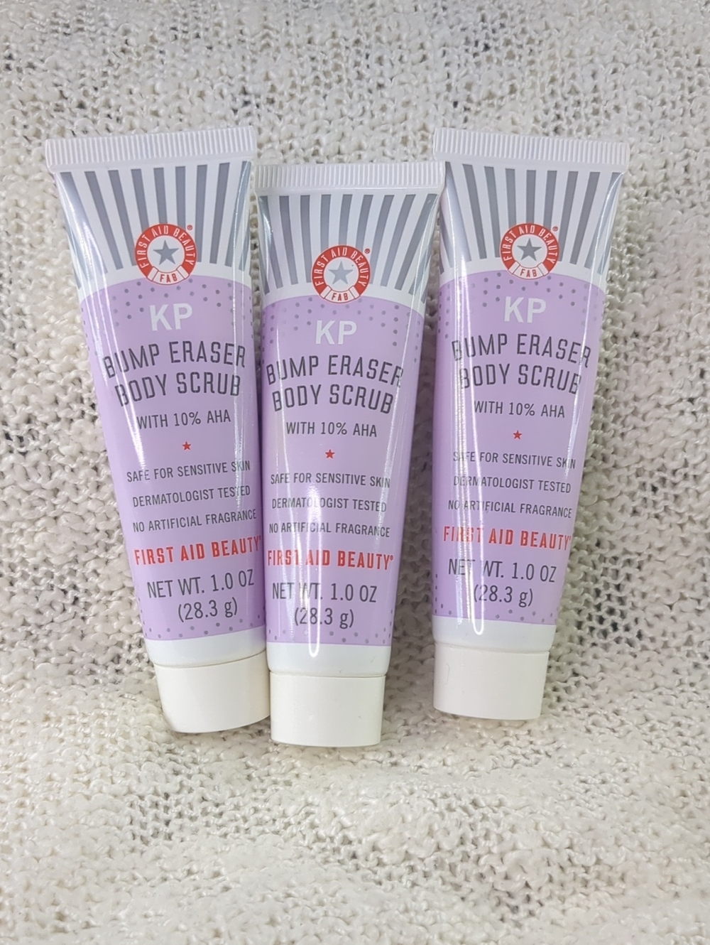 First Aid Beauty KP Bump Eraser Body Scrub w/10% AHA Bundle, 3x 28.3g/1.0oz